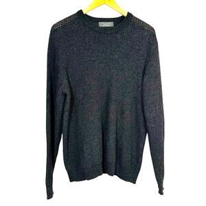 Primark Men’s Crew Neck Waffle Knit Pullover Sweater Gray Size Medium Minimalist